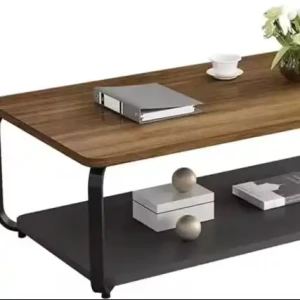 Moderner Design Rechteckiger Couchtisch mit Holzplatte und Metallrahmen für Wohnzimmermöbel für Hotel