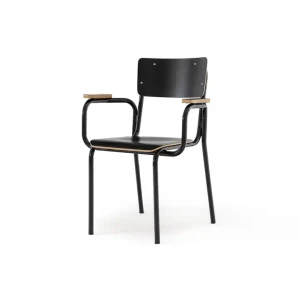 Chaises de salle à manger modernes et élégantes pour la maison intérieure, design empilable avec cadre en métal et assise en bois