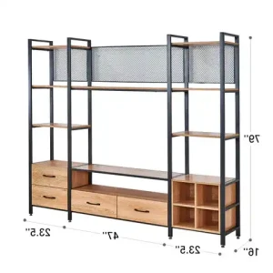 Moderne Möbel Große Metall-TV-Ständer mit Regalen für den Innen- und Außenbereich für das Wohnzimmer