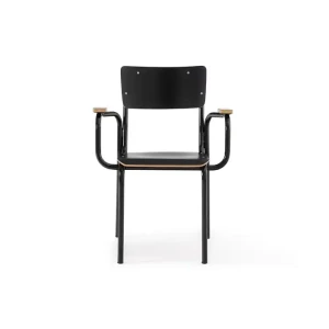 Indoor-Outdoor Moderne Elegante Hausmöbel für Esszimmer Metallrahmen mit Holzsitz und stapelbarem Design Esszimmerstühle