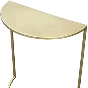 Table basse semi-circulaire au design moderne et simple avec cadre en métal mini et plateau en marbre pour aménagement intérieur de maison