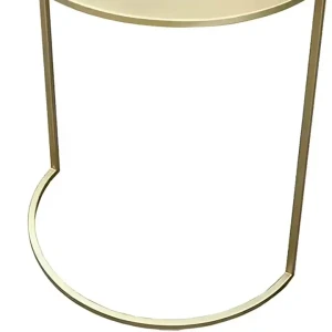Table basse petite avec design moderne simple, cadre en métal et plateau en marbre semi-circulaire pour l'ameublement intérieur de la maison