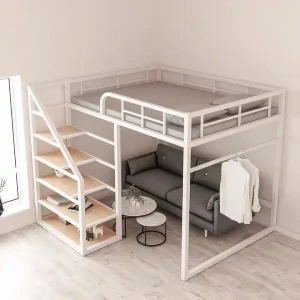 Cadre métallique gain de place pour canapé design moderne luxe escalier lit meuble de chambre à coucher mobilier d'intérieur pour hôtel et auberge