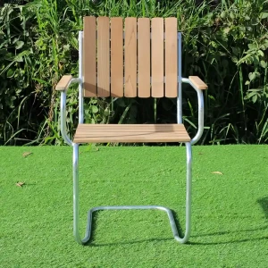 Chaises de salle à manger empilables pour décoration avec cadre en métal et siège en bois, design moderne de luxe pour meuble intérieur