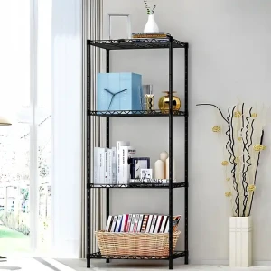 Innenmöbel für das Wohnzimmer Modernes Design Metallrahmen 4-lagiges Bücherregal für Schlafzimmer Wohnzimmer zu Hause