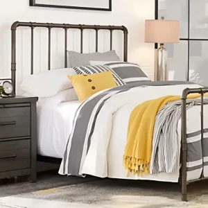 Mūsdienīga luksusa vienvietīga metāla gulta ar izturīgu noņemamu pārsegu guļamistabai, ēdamistabai, dzīvokļiem, viesnīcām, lietošanai mājās, slimnīcā, dzīvojamā istabā