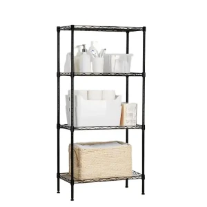 Esszimmer Küche Wäsche Haus Bar Regal Modernes 4-lagiges Metallrahmen-Bücherregal für drinnen und draußen Wohnzimmer
