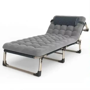 Mobilier de chambre pliable moderne et peu encombrant, lit en métal simple et robuste pour dortoir, salle à manger, appartement, hôtel, entrepôt.
