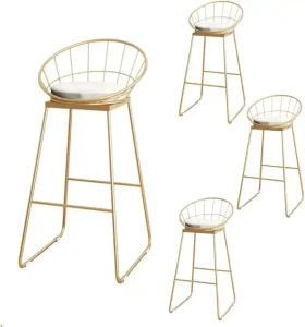 Chaise de cuisine intérieure extérieure échantillon gratuit de luxe avec cadre en métal, chaise de salle à manger en velours avec siège coussin.