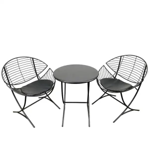 Moderne Design-Metallstuhl mit Kissen Metalldraht Tisch- und Stuhlsets für drinnen und draußen für Gartenkaffee, Restaurant