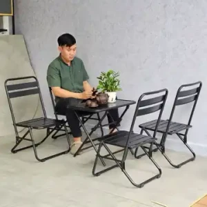 Metallrahmen Tisch- und Stuhlset Tisch und Stuhl für Café Outdoor-Möbel Esszimmerset Outdoor