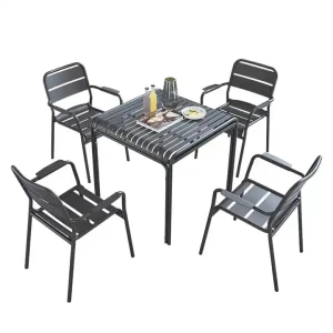 Ensemble de chaises de jardin moderne pour patio extérieur avec tables et chaises de salle à manger pour hôtel et restaurant