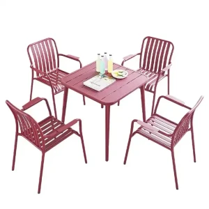 Ensemble de table et chaises en fer pour balcon extérieur imperméable simple de gros des fabricants.