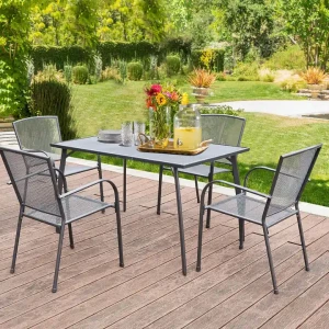 Ensemble de mobilier de patio extérieur confortable en métal pour café de jardin en gros