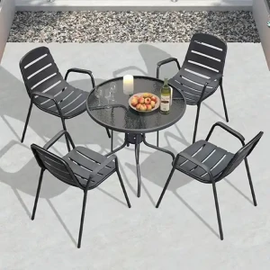 Moderner Design-Metallrahmen-Gartenset für Außenpatio-Gartenstühle Metallmöbel für Zuhause
