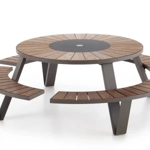 Langlebiger Tisch mit Metallrahmen und Holzplatte, moderne Outdoor-Terrassengartenstühle für Zuhause, Park, Küche, Schule, Schlafzimmer, Villa.