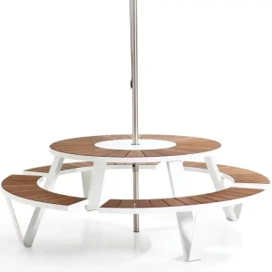 Chaises de Jardin Extérieures Modernes avec Cadre Métallique Durable et Table à Dessus en Bois pour Chambre ou Usage Hospitalier