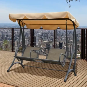 Chaise balançoire moderne à cadre en métal pour deux personnes pour l'intérieur et l'extérieur mobilier de maison confortable chaise suspendue de balcon