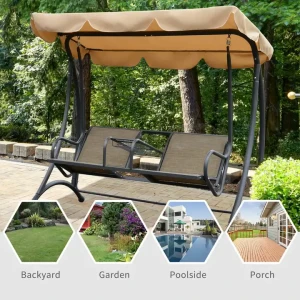 Chaise suspendue pour balcon à cadre en métal pour deux personnes - Mobilier confortable au design moderne pour intérieur et extérieur