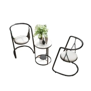 Einzigartiges Möbeldesign für zu Hause Dekoration Ess-Set Luxus Indoor Outdoor Metall Material Tischset für Garten Modern Für Balkon