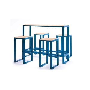 Ensemble de bar Frederiksberg : Table et 4 tabourets de bar