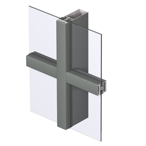 Aluminum facade system CW 50 Alu on steel.