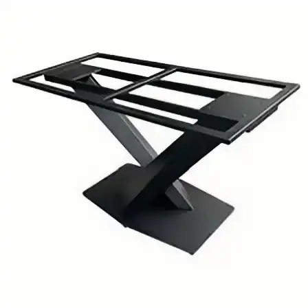 Modern contemporary metal base for table with sleek design.