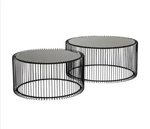 Coffee And Tea Round Metal Table Decor Luxury For Living Room Modern And Simple Style