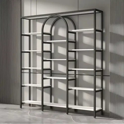 Luxury Style Cosmetic Display Rack Metal Frame Mid-High End Storage Cabinet.