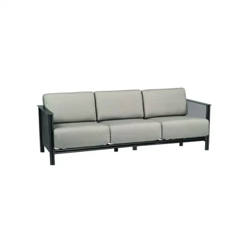 Modern indoor/outdoor furniture sofa set with metal frame and cushioned seats for hotel wholesale