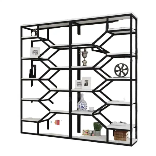 Modernes Möbel für Büro & Heimdekoration, Bücherregal aus Metall und Holz.