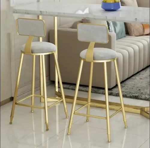 Commercial Restaurant Bar Chair High Quality Bar Chair with gold frame and padded seat.