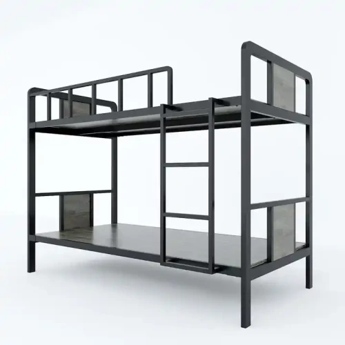 Modernes Metallbett mit verstellbarem Design, Etagenbettansicht.