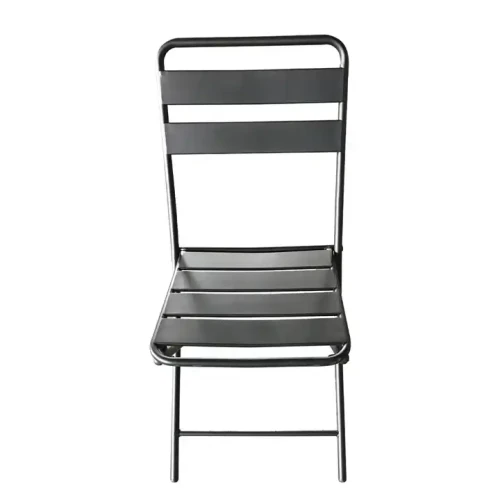 Chaise en métal pliable et contemporaine pour étudiants, camping et restaurants.