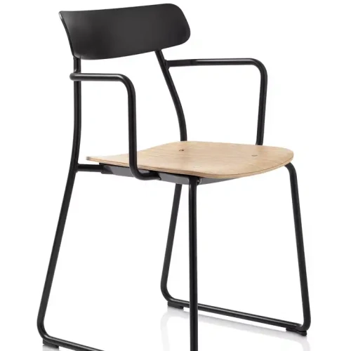 Modern Contemporary Style Dining Chair with Durable Metal Frame and Stackable Feature.