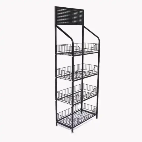 Standard Supermarket Shelving with five wire baskets