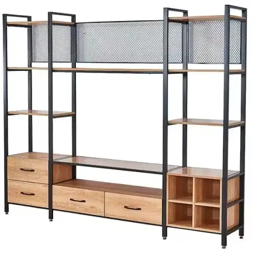 Modern Big Metal TV Stands with Shelves Indoor Outdoor Home Furniture for Villa Hospital &amp; Entry.