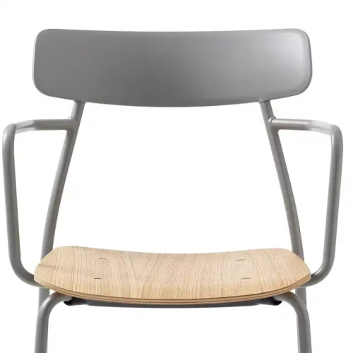 Contemporary Modern Indoor Home Furniture Durable Dining Chair With Metal Frame and Wood Seat