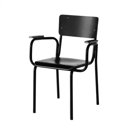 Modern Design Home Furniture For Dining Room Indoor Outdoor Use Metal Frame With Wood Seating Stackable Dining Chair