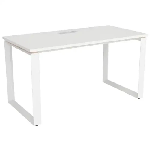 Moderner Design Rechteck Metallrahmen Esszimmermöbel Tisch in Weiß für den Heimgebrauch.