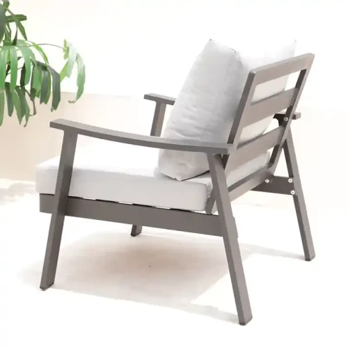 Modern Design 4-Piece Metal Frame Indoor Outdoor Sofa Set for Home Living Room Sectional Sofa Set single chair with cushions.