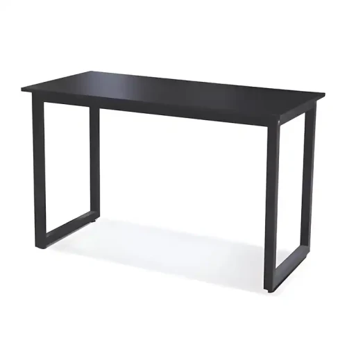 Table rectangulaire moderne avec cadre métallique robuste, idéale pour salle à manger ou bureau.