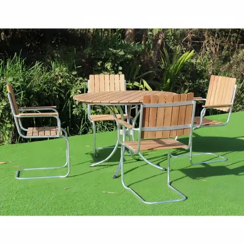 Modern design dining chairs with metal frame and wood seating for indoor home decoration.