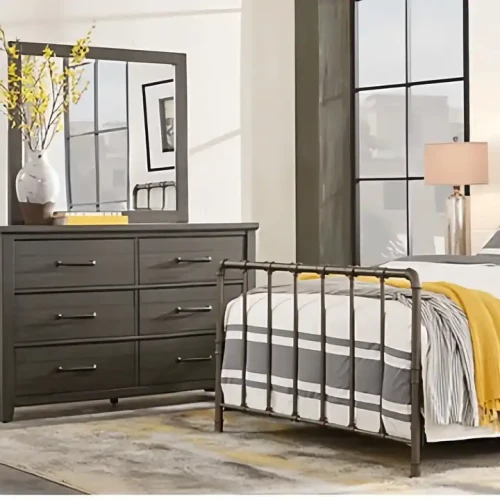 Modern Luxury Single Metal Bed with Removable Cover in Stylish Bedroom.