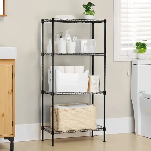 Handmade Modern Design 4-Layer Metal Frame Bookshelf in Home Interior