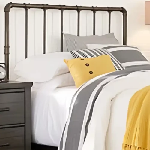 Modern Luxury Single Sturdy Metal Bed with Removable Cover in a Cozy Bedroom Setting