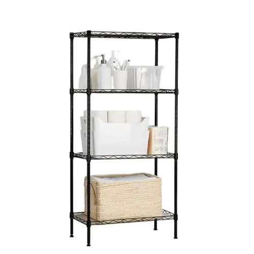 Dining Kitchen Laundry Home Bar Shelf Modern 4-Layer Metal Frame Bookcase for Indoor Outdoor Living Room