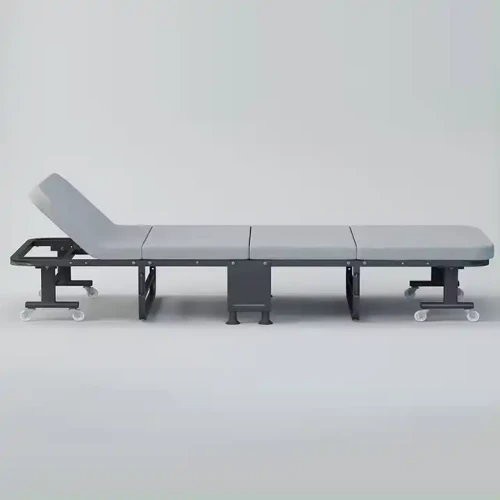 Modern Design Space-saving Bedroom Furniture Simple Sturdy Metal Bed With Foldable Feature For Dormitory unfolded.