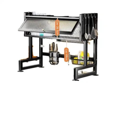 Modern Design Metal Frame Kitchen Shelf for Dishes and Kitchen Tools.