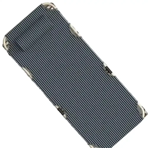 Foldable Metal Bed with Striped Mattress for Dormitory or Apartment